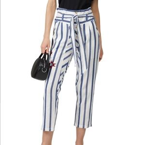 Figue Portia Striped Chevron Embroidered Tie Waist Crop Ankle Pants Sz XS